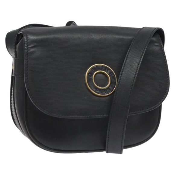CELINE Shoulder Bag Leather Black Auth 115579 - Picture 1 of 16